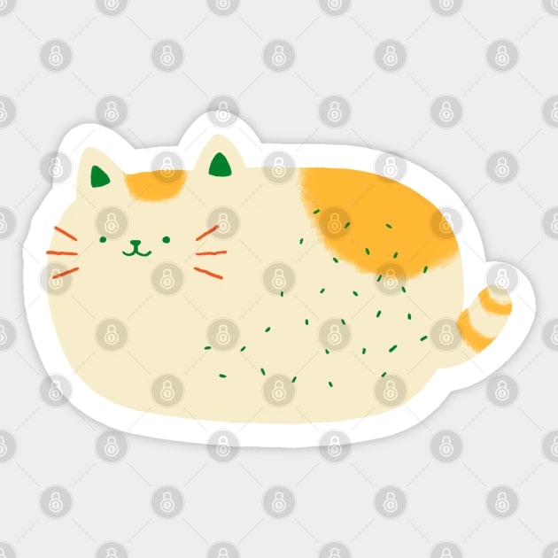 Orange-Spotted Cat Loaf Sticker by sinyipan